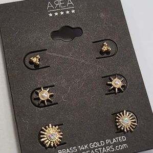 AREA Stars Earring SetNew, 3 pairs
